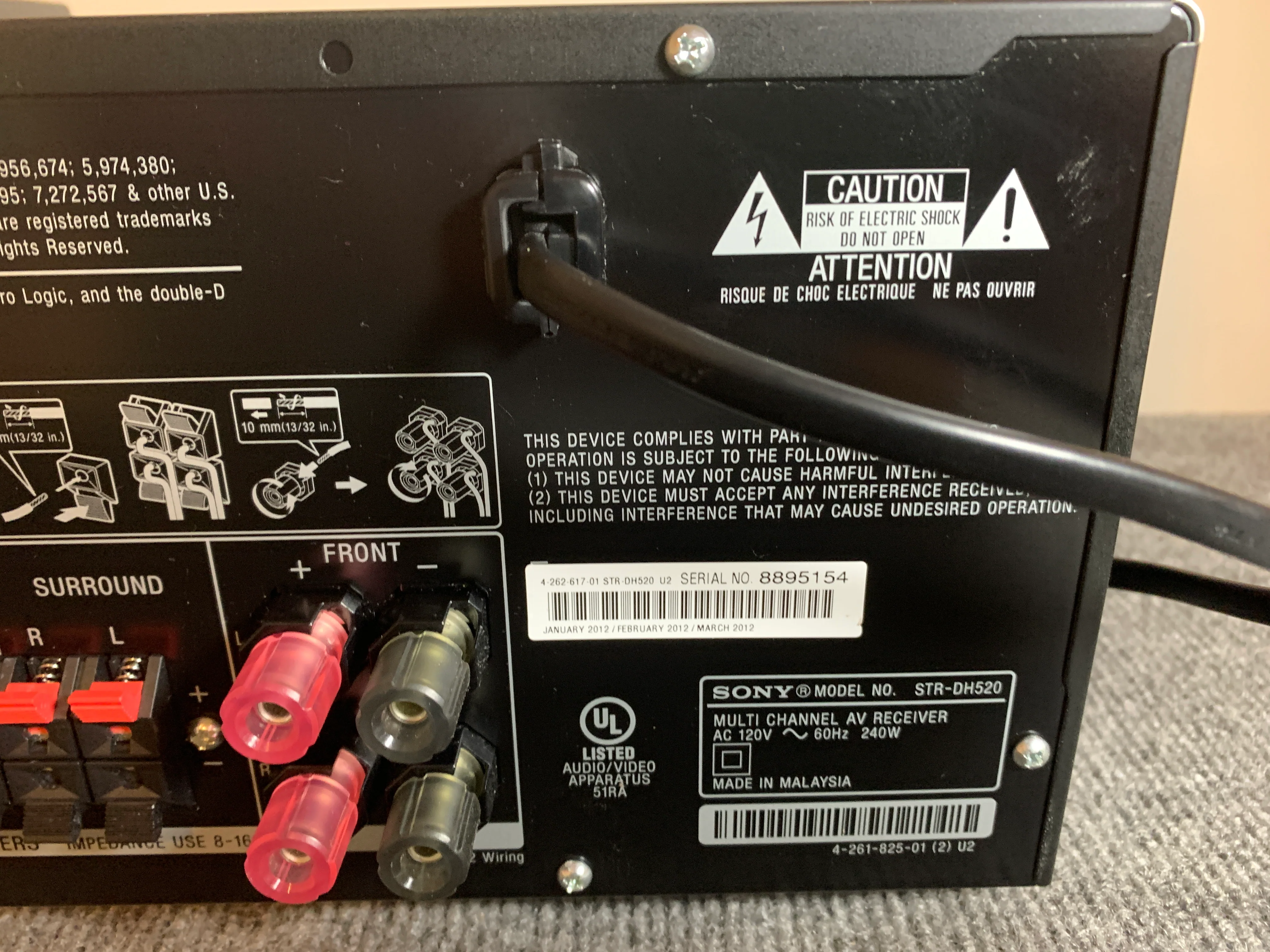 Sony STR-DH520 Stereo Receiver * Remote Control - Image 15