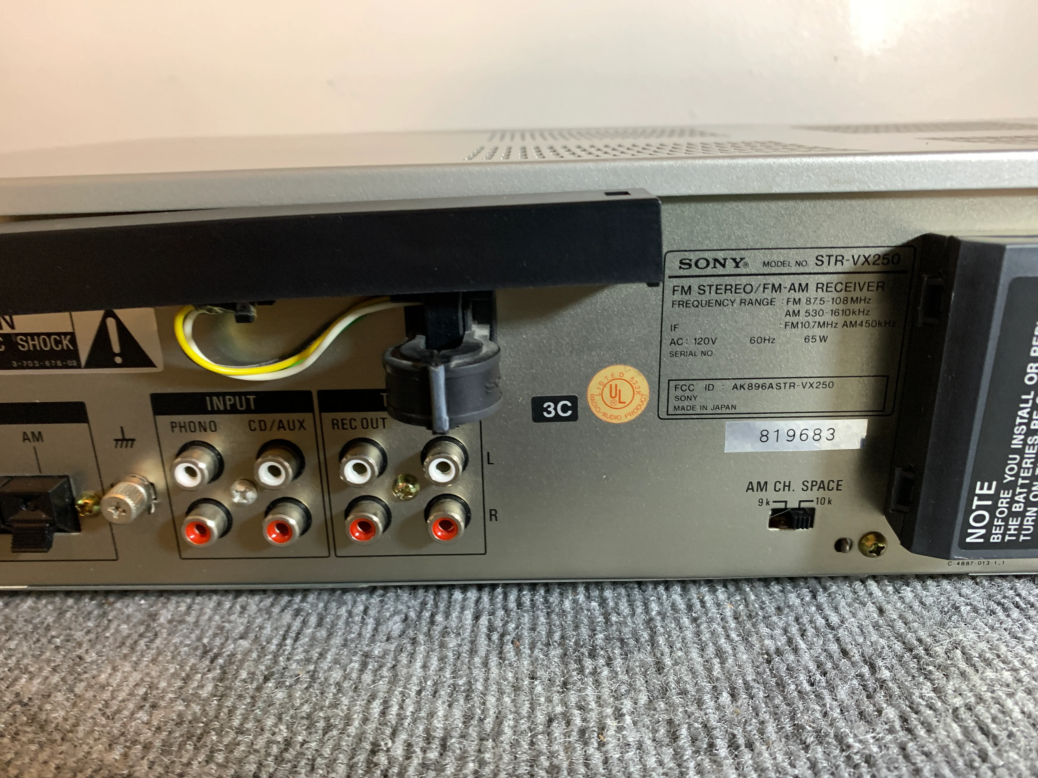 Sony STR-VX250 AM/FM Stereo Receiver - Image 10