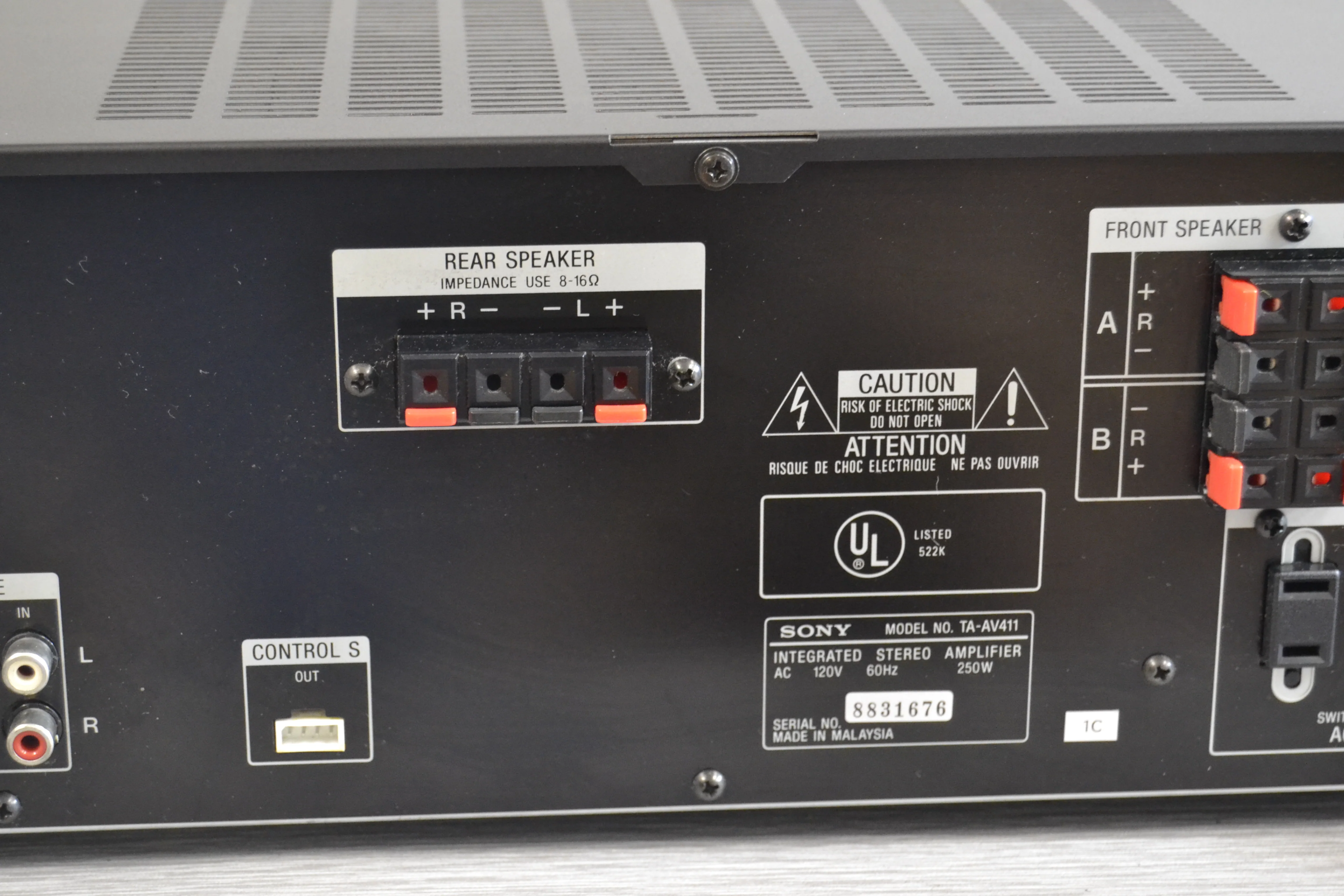 Sony TA-AV411 Stereo Integrated Amplifier * 135W RMS * 1991 - Image 10