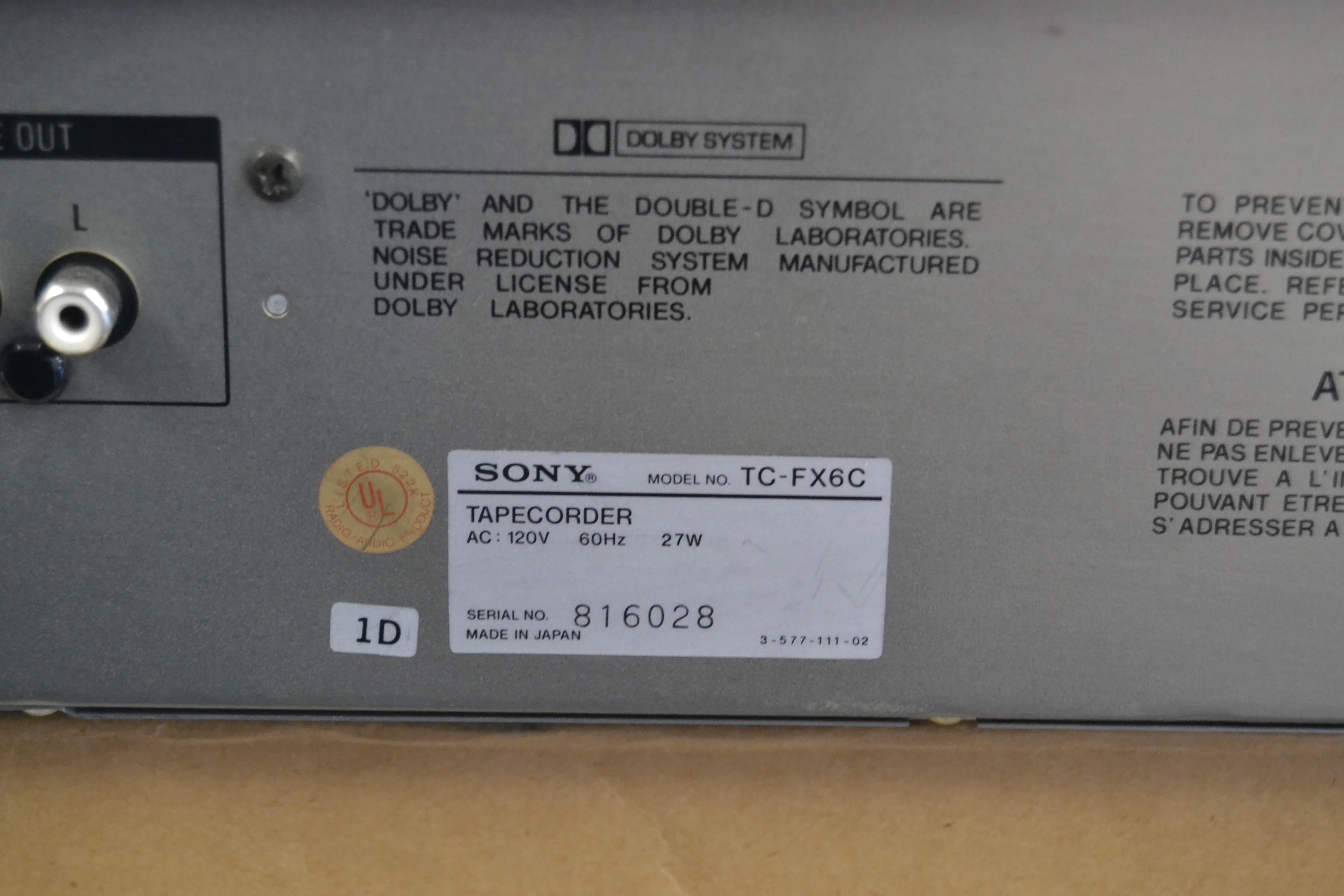 Sony TC-FX6C Single Cassette Deck * Original Box * - Image 16