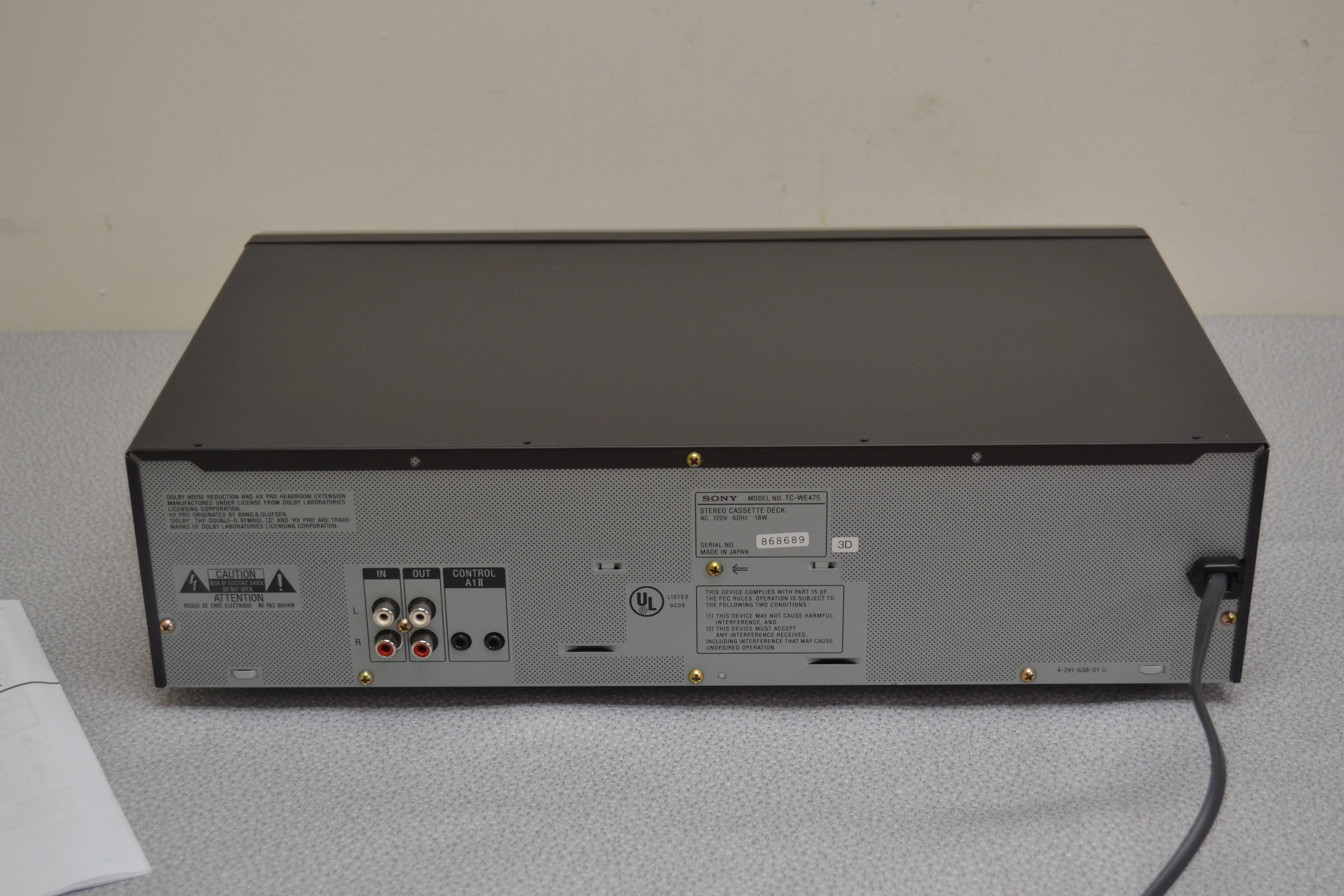 Sony TC-WE475 Double Cassette Deck * Manual * - Image 8