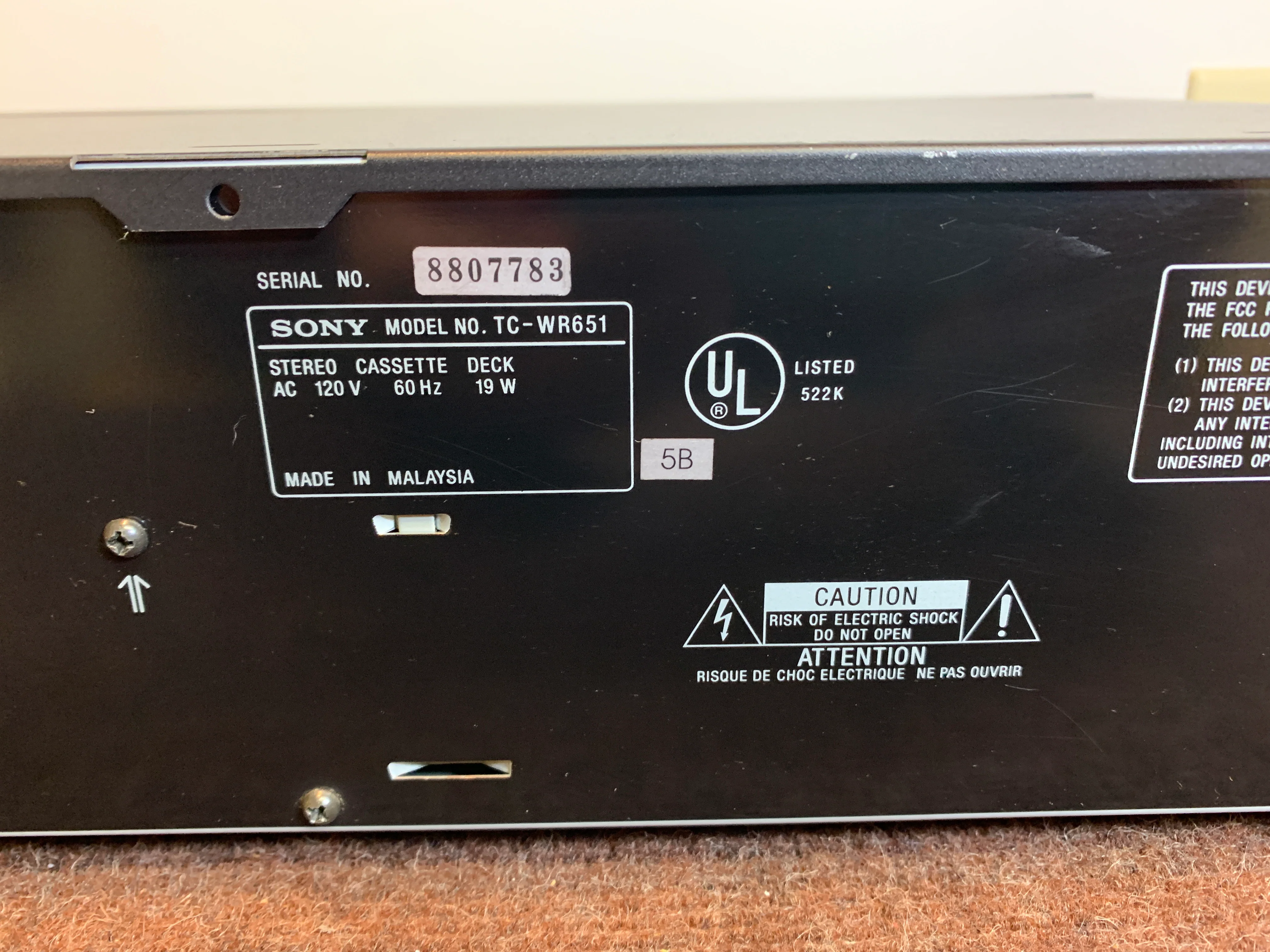 Sony TC-WR651 Double Cassette Deck - Image 13