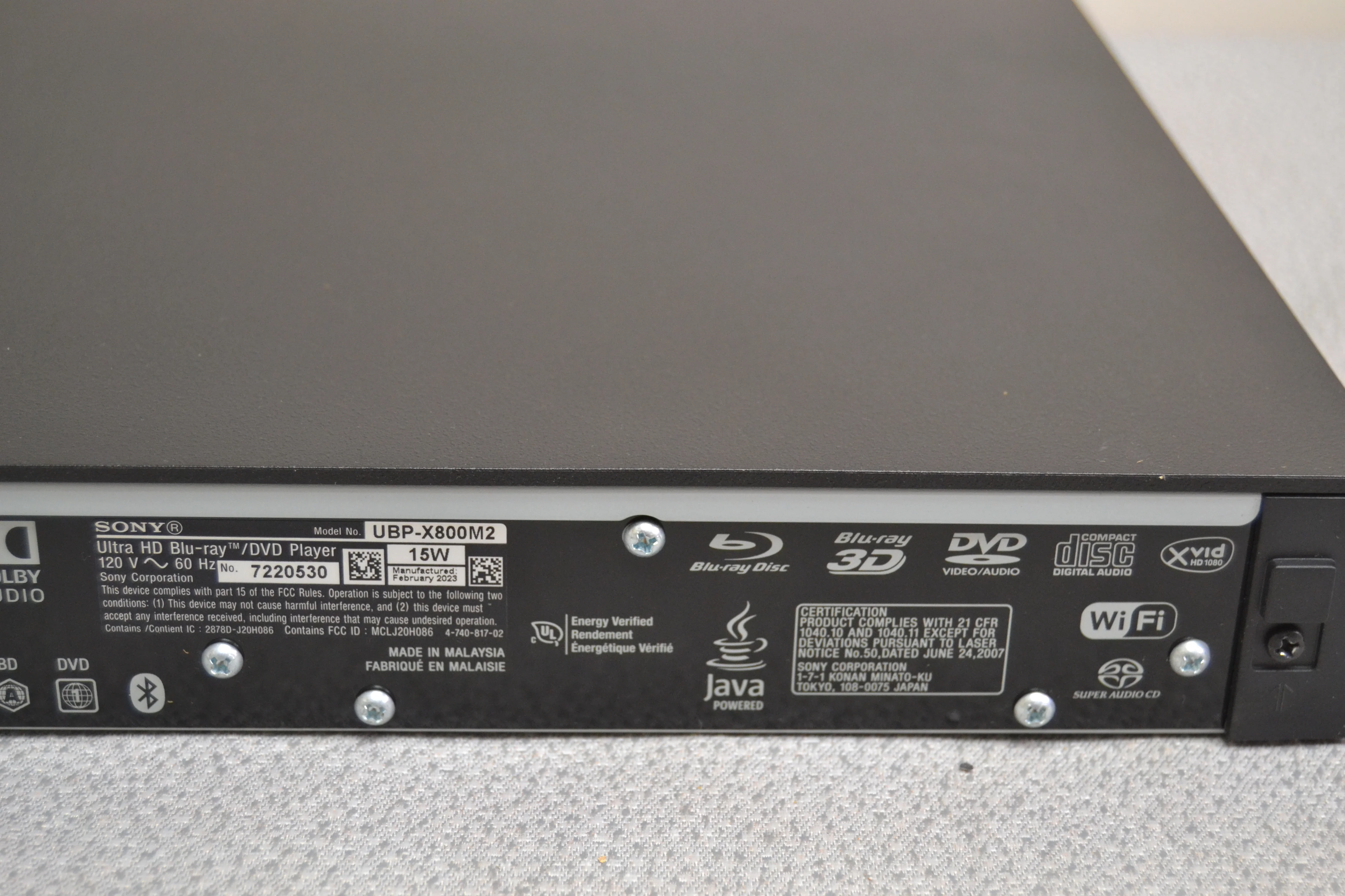 Sony UBP-X800M2 4K Ultra HD Blu-ray player with Wi-Fi® and Bluetooth® * Remote * Manual - Image 8
