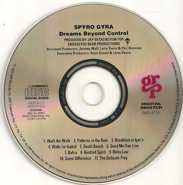 Spyro Gyra - Dreams Beyond Control (CD, Album, Club) (Near Mint (NM or M-)) - Image 3