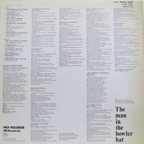 Stackridge - The Man In The Bowler Hat (LP, Album, Gat) (Very Good (VG)) - Image 2