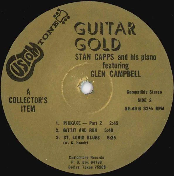 Stan Capps And His Piano Featuring Glen Campbell - Guitar Gold (LP, Album) (Near Mint (NM or M-)) - Image 4