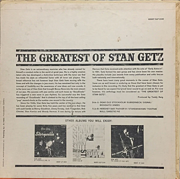 Stan Getz - The Greatest Of Stan Getz (LP, Comp) (Near Mint (NM or M-)) - Image 2