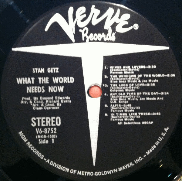 Stan Getz - What The World Needs Now - Stan Getz Plays Bacharach And David (LP, Album, Gat) (Very Good (VG)) - Image 5