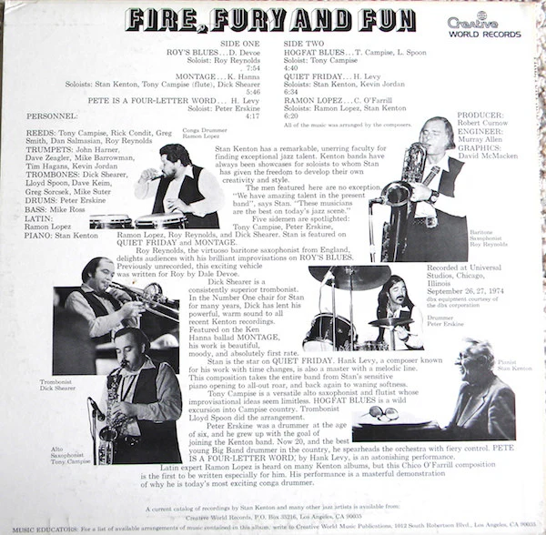 Stan Kenton And His Orchestra - Fire, Fury And Fun (LP, Album) (Very Good Plus (VG+)) - Image 2