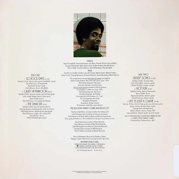 Stanley Clarke - School Days (LP, Album, RE, PR ) (Very Good Plus (VG+)) - Image 2