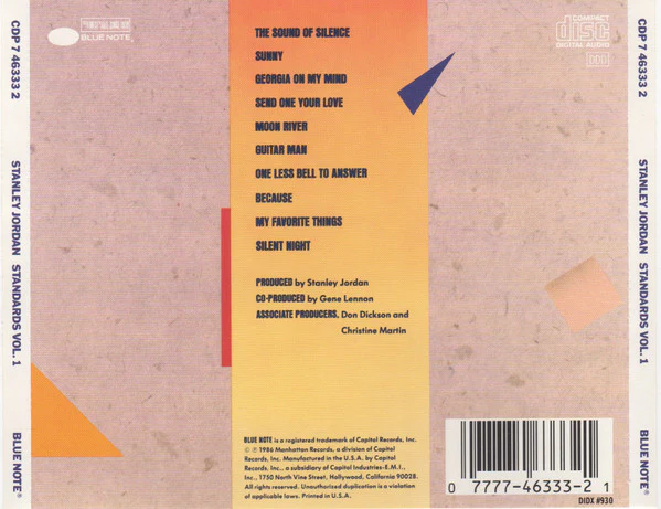 Stanley Jordan - Standards Volume 1 (CD, Album) (Near Mint (NM or M-)) - Image 2