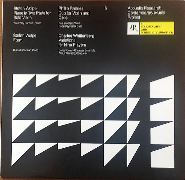 Stefan Wolpe / Phillip Rhodes / Charles Whittenberg - Piece In Two Parts For Solo Violin / Form / Duo For Violin And Cello / Variations For Nine Players (LP, Album) (Very Good Plus (VG+))