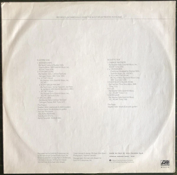 Stephen Stills - Stephen Stills Live (LP, Album) (Very Good (VG)) - Image 4