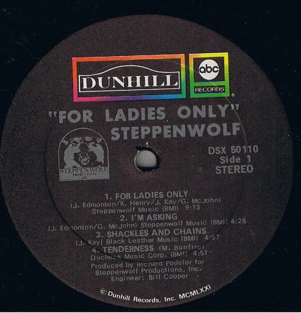Steppenwolf - For Ladies Only (LP, Album, Gat) (Very Good Plus (VG+)) - Image 5