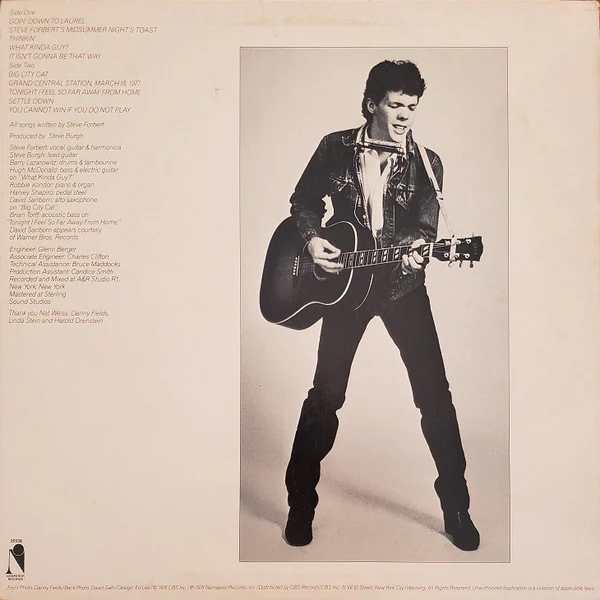 Steve Forbert - Alive On Arrival (LP, Album, San) (Very Good Plus (VG+)) - Image 2