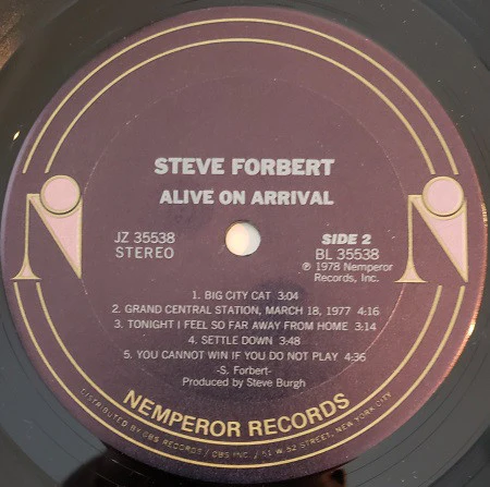 Steve Forbert - Alive On Arrival (LP, Album, San) (Very Good Plus (VG+)) - Image 4