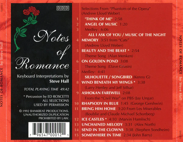 Steve Hall - Notes of Romance (CD, Album) (Very Good Plus (VG+)) - Image 2