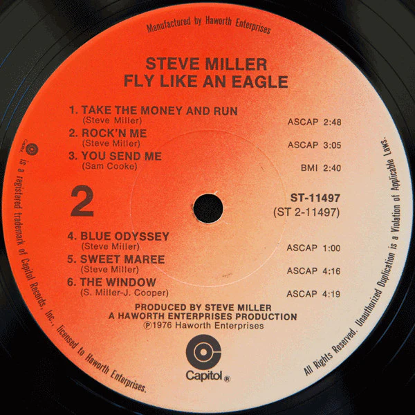 Steve Miller Band - Fly Like An Eagle (LP, Album, Jac) (Very Good Plus (VG+)) - Image 4