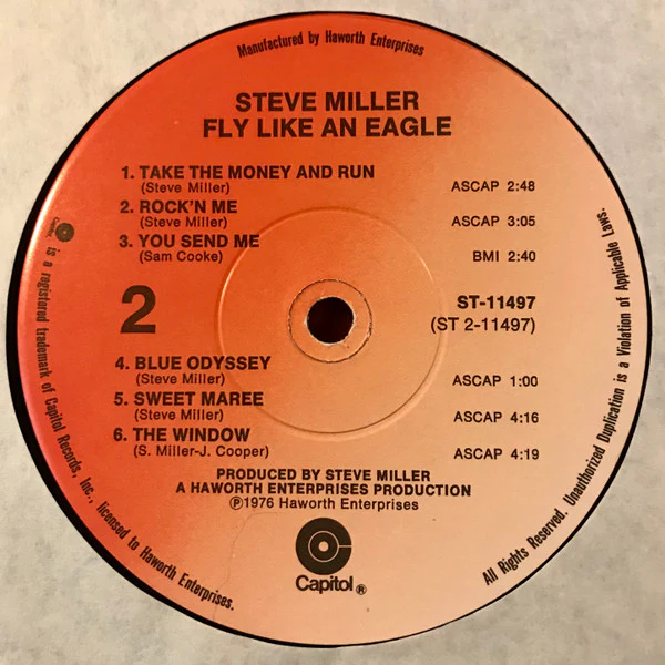 Steve Miller Band - Fly Like An Eagle (LP, Album, Win) (Near Mint (NM or M-)) - Image 4