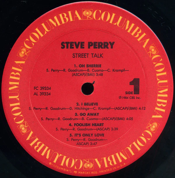 Steve Perry - Street Talk (LP, Album, Pit) (Very Good Plus (VG+)) - Image 3