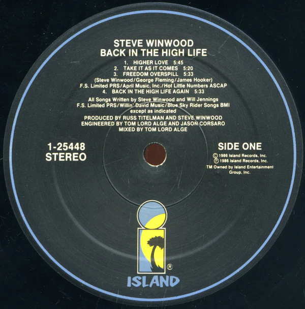 Steve Winwood - Back In The High Life (LP, Album, Spe) (Very Good Plus (VG+)) - Image 3