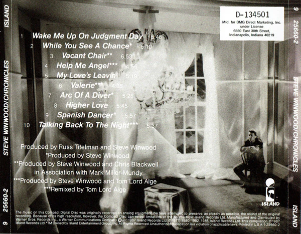 Steve Winwood - Chronicles (CD, Comp, Club, SRC) (Very Good Plus (VG+)) - Image 3