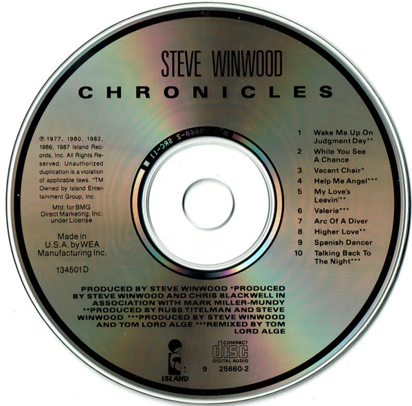 Steve Winwood - Chronicles (CD, Comp, Club, SRC) (Very Good Plus (VG+)) - Image 4