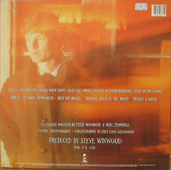 Steve Winwood - Talking Back To The Night (LP, Album, SRC) (Near Mint (NM or M-)) - Image 2