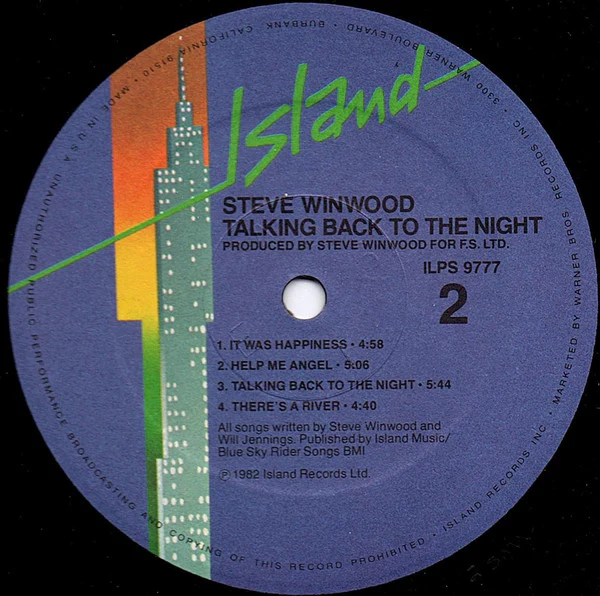 Steve Winwood - Talking Back To The Night (LP, Album, SRC) (Near Mint (NM or M-)) - Image 4