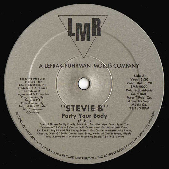 Stevie B - Party Your Body (12") (Very Good Plus (VG+))