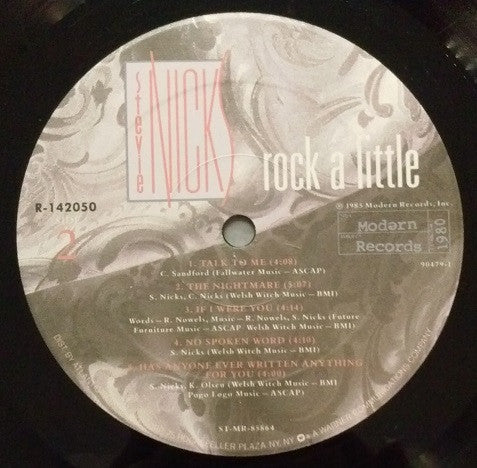 Stevie Nicks - Rock A Little (LP, Album, Club, RCA) (Very Good Plus (VG+)) - Image 4