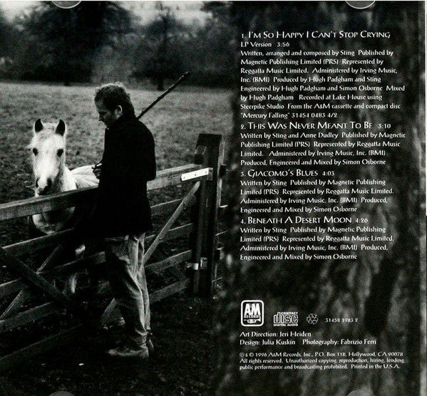 Sting - I'm So Happy I Can't Stop Crying (CD, Maxi, Jew) (Near Mint (NM or M-)) - Image 3