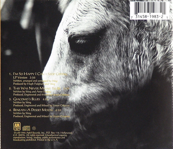 Sting - I'm So Happy I Can't Stop Crying (CD, Maxi, Jew) (Near Mint (NM or M-)) - Image 4