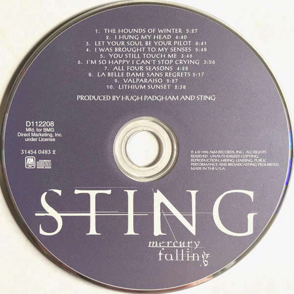 Sting - Mercury Falling (CD, Album, Club) (Mint (M)) - Image 4