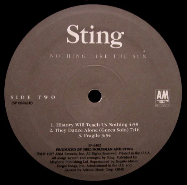 Sting - ...Nothing Like The Sun (2xLP, Album, Ele) (Very Good Plus (VG+)) - Image 4