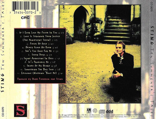 Sting - Ten Summoner's Tales (CD, Album, Club, SRC) (Near Mint (NM or M-)) - Image 2