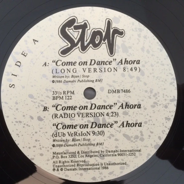 Stop - Come On Dance (Ahora) (12", Pic) (Very Good Plus (VG+)) - Image 3