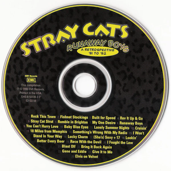 Stray Cats - Runaway Boys: A Retrospective '81 To '92 (CD, Comp) (Near Mint (NM or M-)) - Image 3