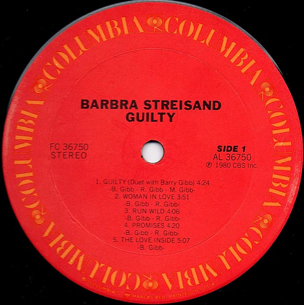 Barbra Streisand - Guilty (LP, Album, Ter) (Very Good Plus (VG+)) - Image 5