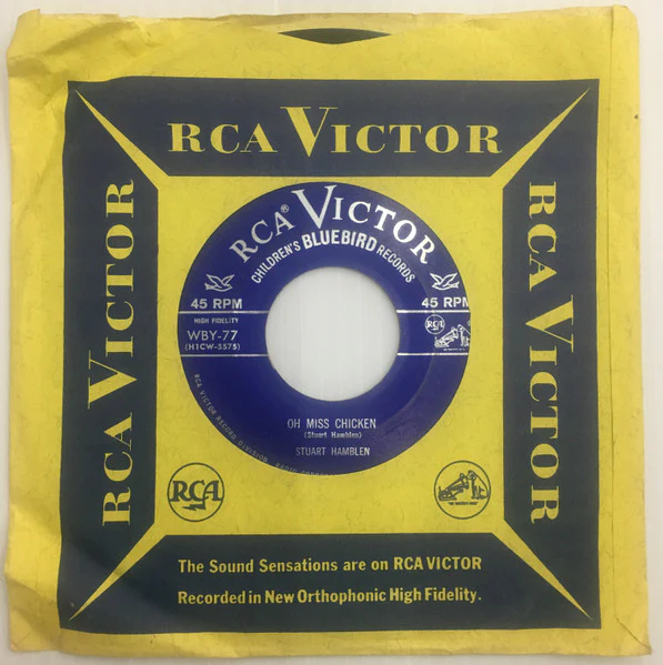 Stuart Hamblen - Oh Miss Chicken / The Baby Racoon In The Hollow Log (7", Single) (Very Good Plus (VG+)) - Image 5