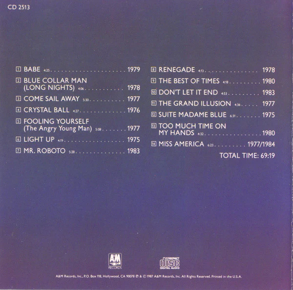 Styx - Classics Volume 15 (CD, Comp, Club, RE) (Near Mint (NM or M-)) - Image 3