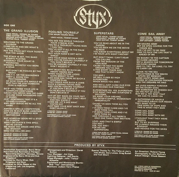 Styx - The Grand Illusion (LP, Album, Pit) (Very Good Plus (VG+)) - Image 5