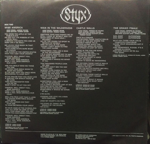 Styx - The Grand Illusion (LP, Album, Pit) (Very Good (VG)) - Image 4