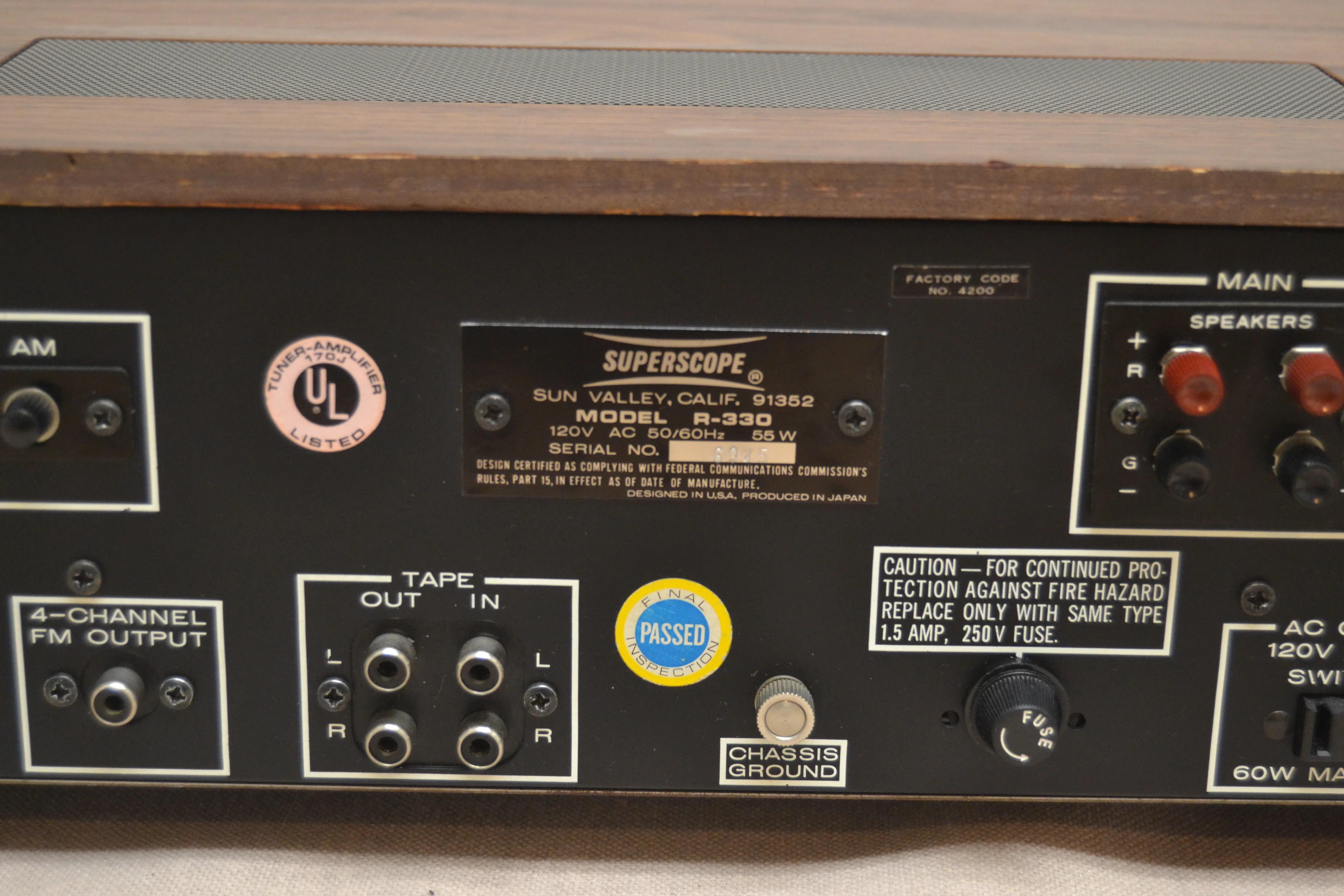 Superscope R-330 Stereo Receiver * 1973 * 7W RMS * Pink Dial - Image 11