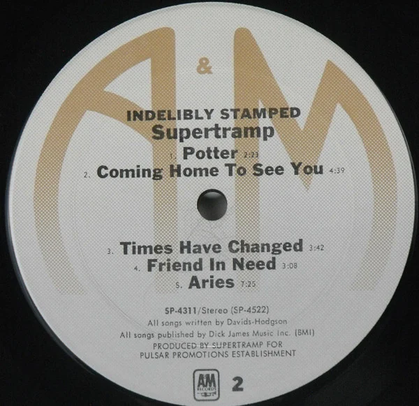 Supertramp - Indelibly Stamped (LP, Album, RE, Gat) (Very Good Plus (VG+)) - Image 4