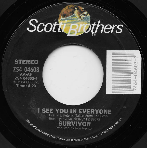 Survivor - I Can't Hold Back (7", Single, Styrene, Car) (Very Good Plus (VG+)) - Image 4