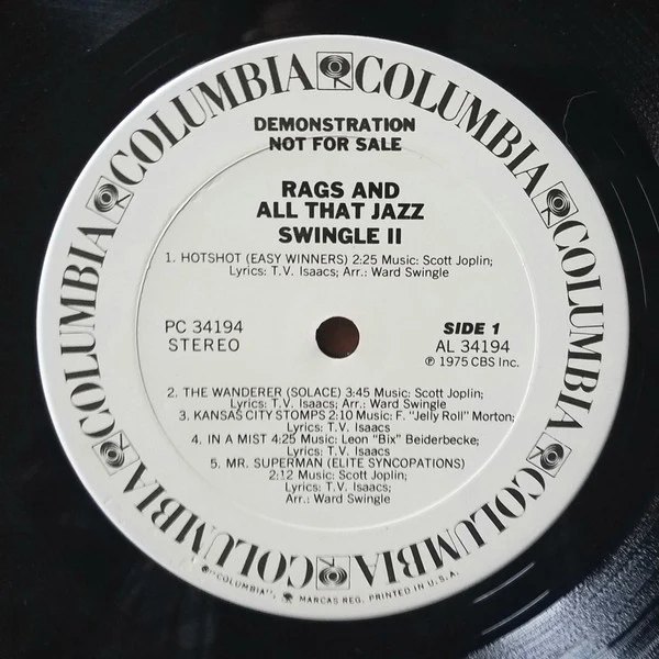 Swingle II - Rags And All That Jazz (LP, Promo, Ter) (Very Good (VG)) - Image 3