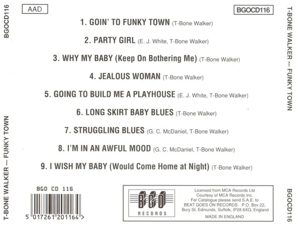 T-Bone Walker - Funky Town (CD, Album, RE) (Very Good Plus (VG+)) - Image 2