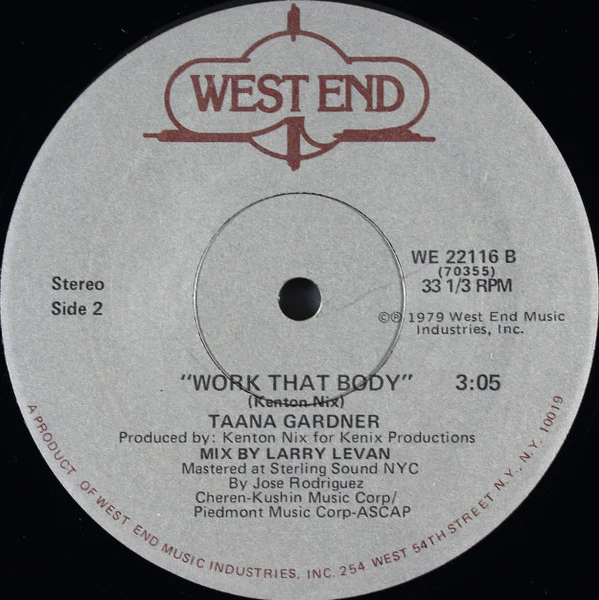 Taana Gardner - Work That Body (12", Single) (Very Good Plus (VG+)) - Image 2