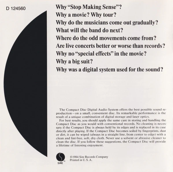 Talking Heads - Stop Making Sense (CD, Album, Club, RE, Spe) (Very Good Plus (VG+)) - Image 5